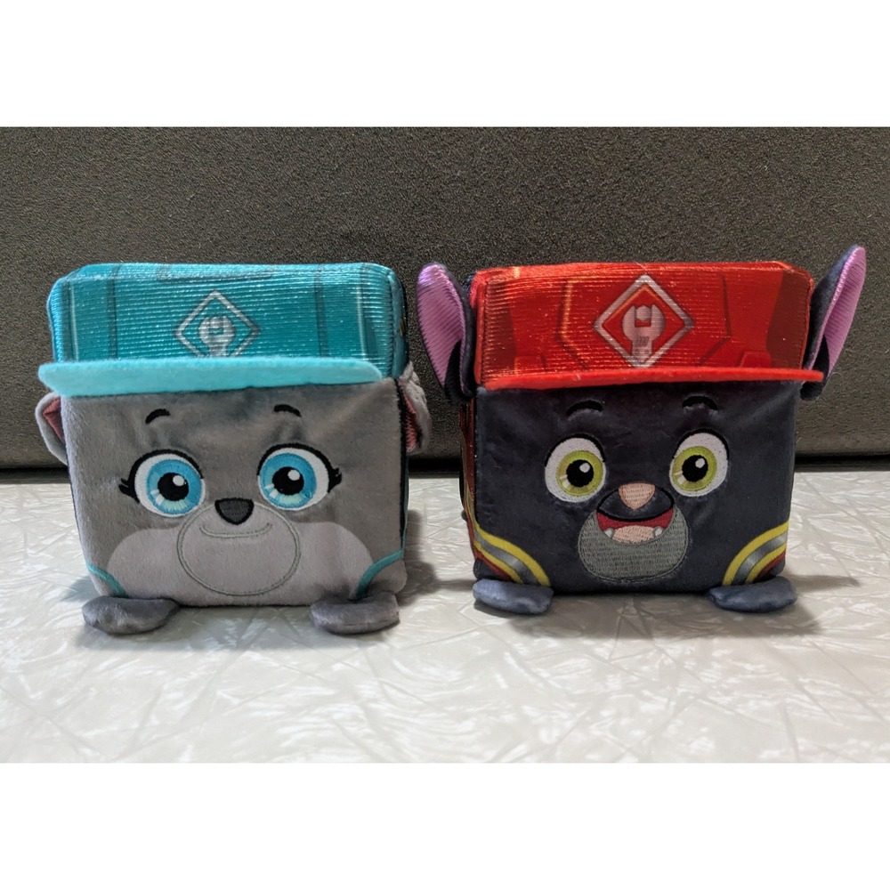 "Motor"‎ & "Charger" 4 Inch Cube Plush Rubble & Crew Paw Patrol